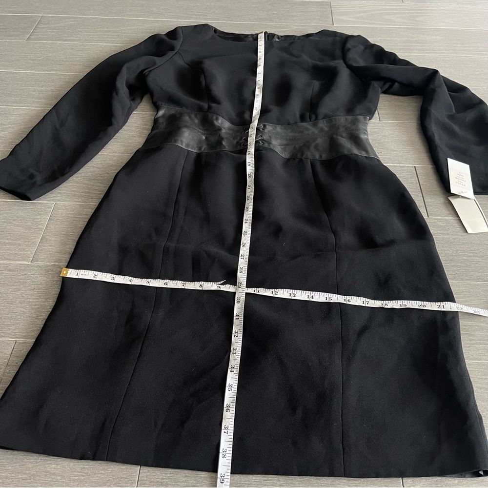 Vintage SHANI Black Leather Corset Waist Pencil Sheath Dress Work Cocktail 12 - Picture 16 of 16